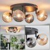 Chehalis Plafoniera, Lampada a sfera Ambrato, Grigio fumo, 4-Luci