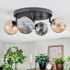 Chehalis Plafoniera, Lampada a sfera Ambrato, Grigio fumo, 4-Luci
