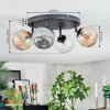 Chehalis Plafoniera, Lampada a sfera Ambrato, Chiaro, Grigio fumo, 4-Luci