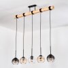 Koyoto Lampadario a sospensione, Lampada a sfera, Lampada a sospensione Écru, Nero, 5-Luci