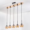 Koyoto Lampadario a sospensione, Lampada a sfera, Lampada a sospensione Écru, Nero, 5-Luci