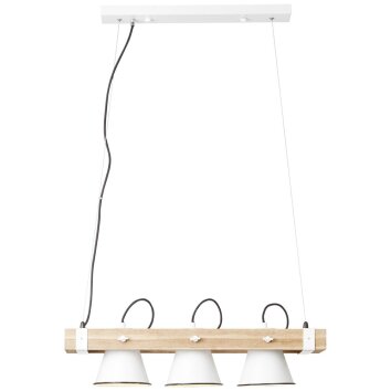 Brilliant Plow Lampada a Sospensione Legno scuro, Bianco, 3-Luci
