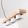 Oksbol Lampada a Sospensione Marrone, Legno chiaro, Bianco, 3-Luci