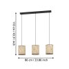Illuminazione Eglo BUTTERBURN Lampadario a sospensione Nero, 3-Luci