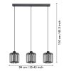 Illuminazione Eglo GINESTRONE-Z Lampadario a sospensione LED Nero, 3-Luci, Cambia colore