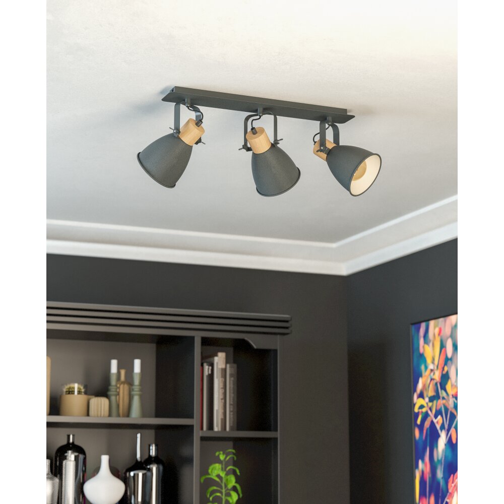 Illuminazione Eglo COSWARTH Plafoniera, Faretto da soffitto Antracite, Marrone, Bianco opale main product photo