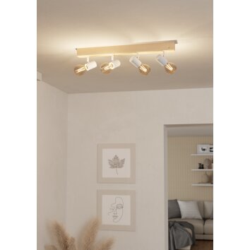 Illuminazione Eglo EGLO Plafoniera, Faretto da soffitto Marrone, Bianco