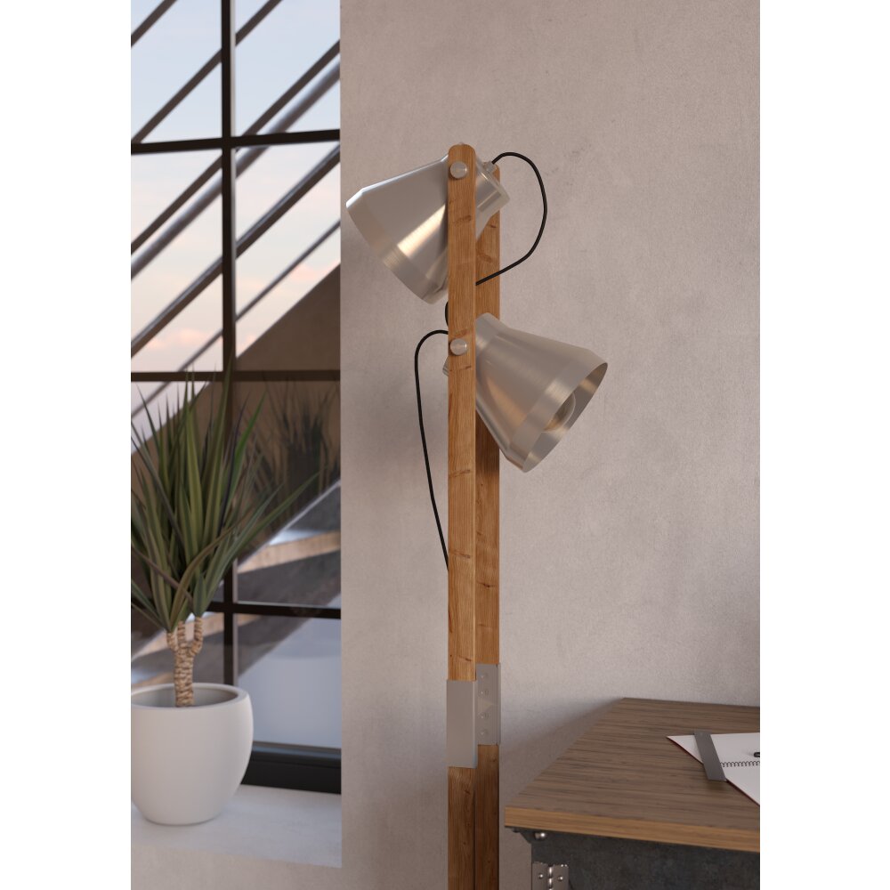 Illuminazione Eglo CAWTON Lampada da terra Marrone, Acciaio satinato, 2-Luci main product photo