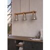Illuminazione Eglo CAWTON Lampadario a sospensione Marrone, Acciaio satinato, 3-Luci
