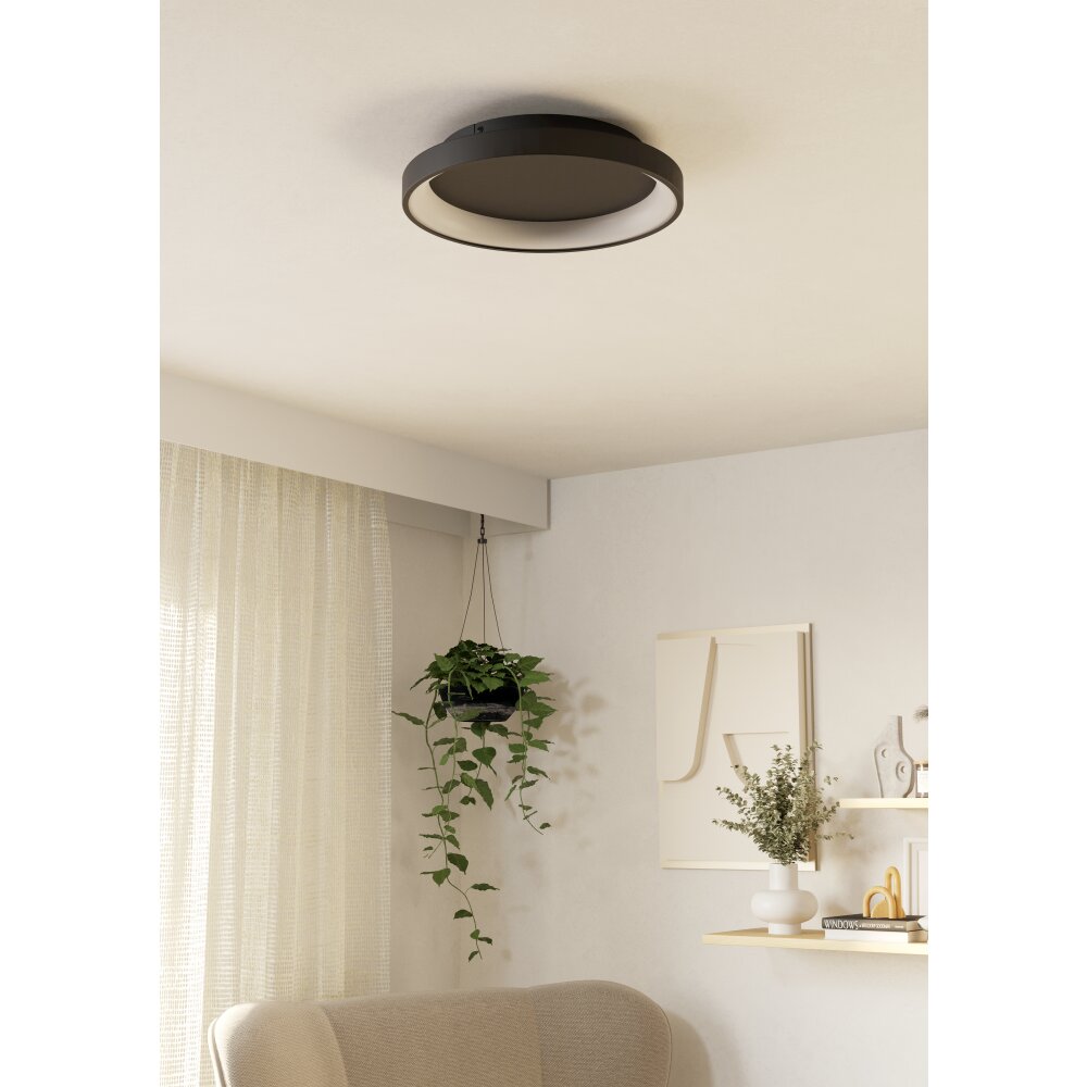 Illuminazione Eglo LORETELLO Plafoniera, Applique e plafoniera LED Nero, Telecomando main product photo