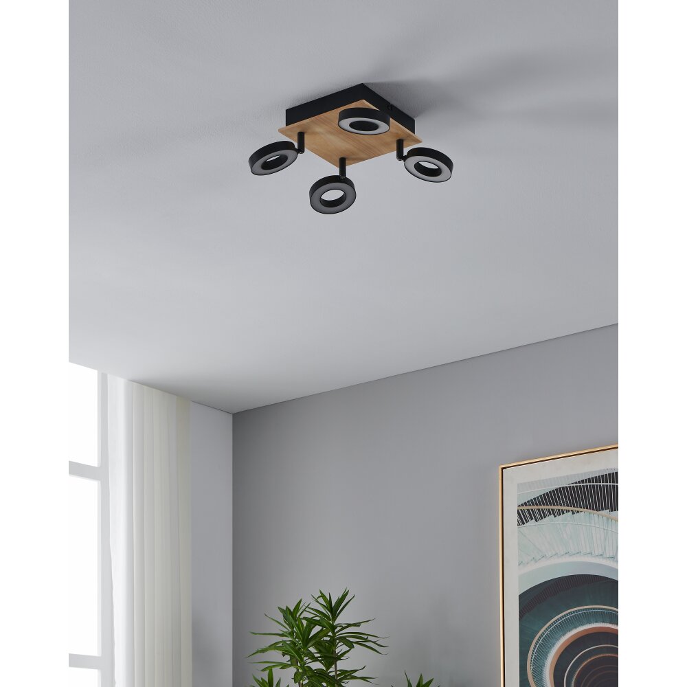 Illuminazione Eglo RIELVES Plafoniera, Faretto da soffitto LED Marrone, Nero main product photo
