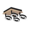 Illuminazione Eglo RIELVES Plafoniera, Faretto da soffitto LED Marrone, Nero