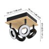 Illuminazione Eglo RIELVES Plafoniera, Faretto da soffitto LED Marrone, Nero