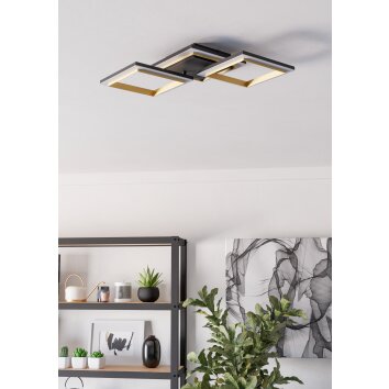 Illuminazione Eglo CALLIERA Plafoniera LED Ottone, Nero