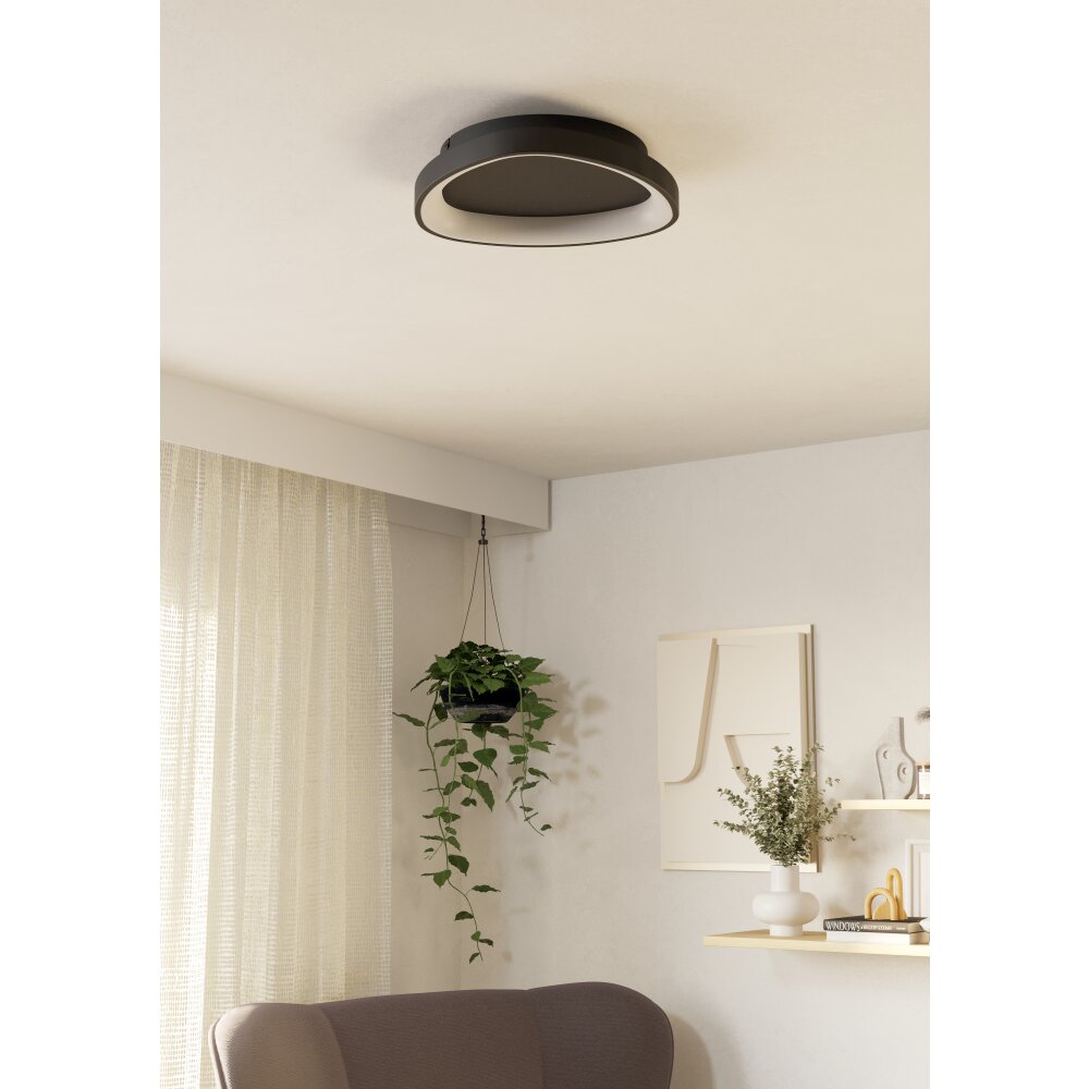 Illuminazione Eglo LORETELLO Plafoniera, Applique e plafoniera LED Nero, Telecomando main product photo