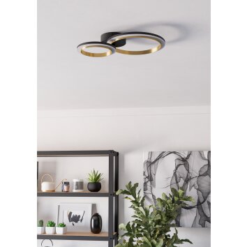 Illuminazione Eglo CALLIERA Plafoniera LED Ottone, Nero Illuminazione Eglo CALLIERA Plafoniera LED Ottone, Nero