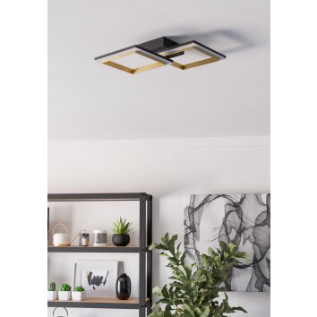 Illuminazione Eglo CALLIERA Plafoniera LED Ottone, Nero
