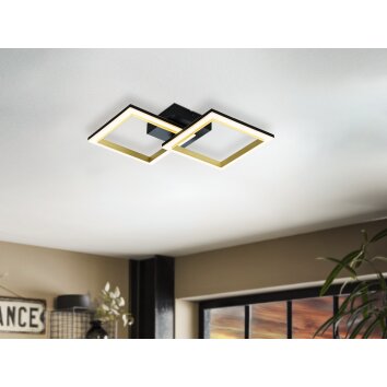 Illuminazione Eglo CALLIERA Plafoniera LED Ottone, Nero