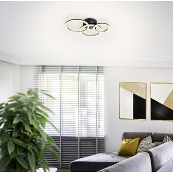 Illuminazione Eglo CALLIERA Plafoniera LED Ottone, Nero