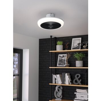 Illuminazione Eglo mit Lampada con ventilatore LED Nero, Bianco, Telecomando