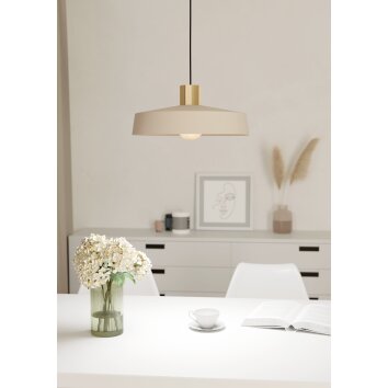 Illuminazione Eglo VALDIOLA Lampadario a sospensione Ottone, Sabbia