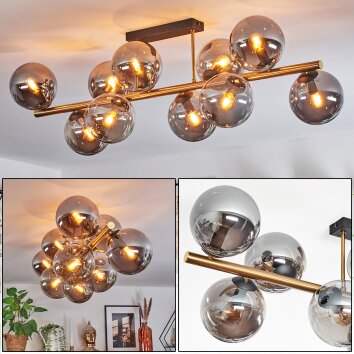 Gastor Plafoniera, Lampada a sfera Oro, Nero, 10-Luci