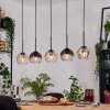 Koyoto Lampadario a sospensione, Lampada a sfera, Lampada a sospensione Écru, Nero, 5-Luci