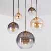 Koyoto Lampadario a sospensione, Lampada a sfera, Lampada a sospensione Oro, Nero, 5-Luci