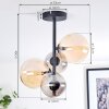 Chehalis Plafoniera, Lampada a sfera 33 cm Ambrato, Grigio fumo, 4-Luci