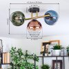 Koyoto Plafoniera, Lampada a sfera Oro, Nero, 3-Luci