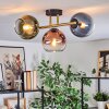 Koyoto Plafoniera, Lampada a sfera Oro, Nero, 3-Luci