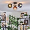 Koyoto Plafoniera, Lampada a sfera Oro, Nero, 3-Luci