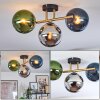 Gastor Plafoniera, Lampada a sfera Oro, Nero, 3-Luci