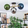 Gastor Plafoniera, Lampada a sfera Oro, Nero, 3-Luci