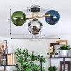 Gastor Plafoniera, Lampada a sfera Oro, Nero, 3-Luci