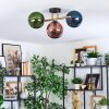 Gastor Plafoniera, Lampada a sfera Oro, Nero, 3-Luci