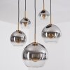 Koyoto Lampadario a sospensione, Lampada a sfera, Lampada a sospensione Oro, Nero, 5-Luci
