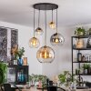Koyoto Lampadario a sospensione, Lampada a sfera, Lampada a sospensione Oro, Nero, 5-Luci