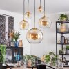 Koyoto Lampadario a sospensione, Lampada a sfera, Lampada a sospensione Oro, Nero, 5-Luci