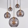 Koyoto Lampadario a sospensione, Lampada a sfera, Lampada a sospensione Oro, Nero, 5-Luci
