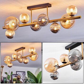 Chehalis Plafoniera, Lampada a sfera Oro, Nero, 8-Luci