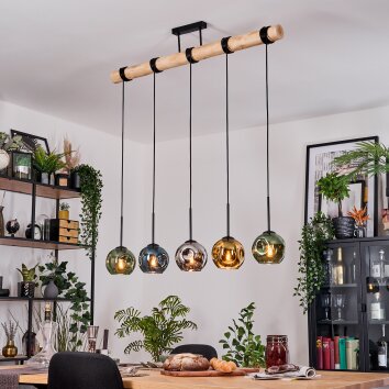 Ripoll Lampadario a sospensione, Lampada a sfera, Lampada a sospensione Écru, Nero, 5-Luci