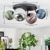 Chehalis Plafoniera, Lampada a sfera Blu, Verde, Ramato, Grigio fumo, 4-Luci