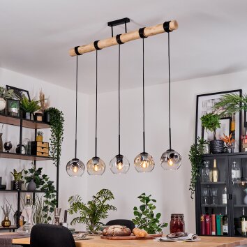 Ripoll Lampadario a sospensione, Lampada a sfera, Lampada a sospensione Écru, Nero, 5-Luci