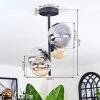 Chehalis Plafoniera, Lampada a sfera 33 cm Ambrato, Chiaro, Grigio fumo, 4-Luci