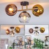 Koyoto Plafoniera, Lampada a sfera Oro, Nero, 3-Luci