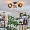 Koyoto Plafoniera, Lampada a sfera Oro, Nero, 3-Luci