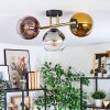 Koyoto Plafoniera, Lampada a sfera Oro, Nero, 3-Luci