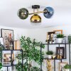 Koyoto Plafoniera, Lampada a sfera Oro, Nero, 3-Luci