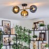 Koyoto Plafoniera, Lampada a sfera Oro, Nero, 3-Luci